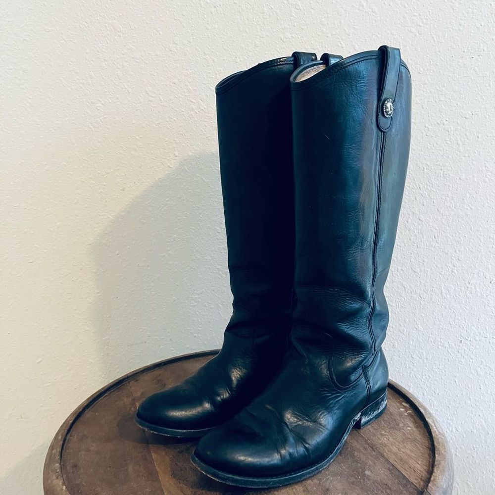 Frye Melissa Button Black Tall Riding Boot Women’s 7 1/2 B
